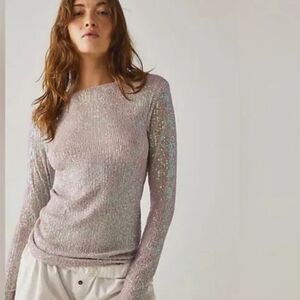 NWT Free People Gold Rush Top Champagne